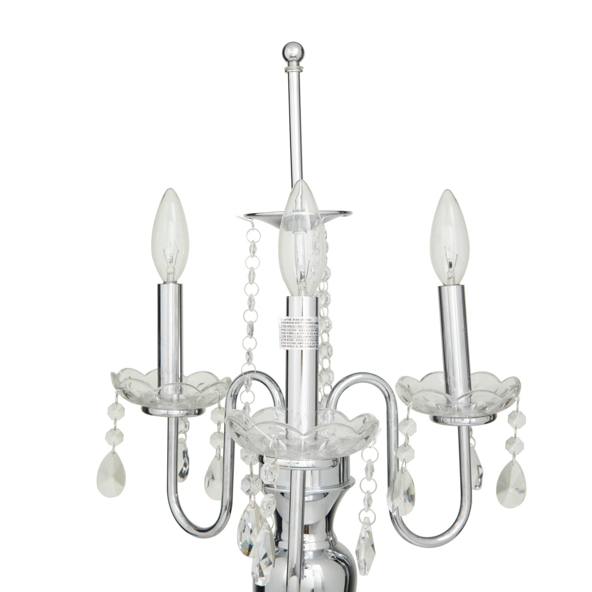 Silver Metal Table Lamp 16" x 16" x 31